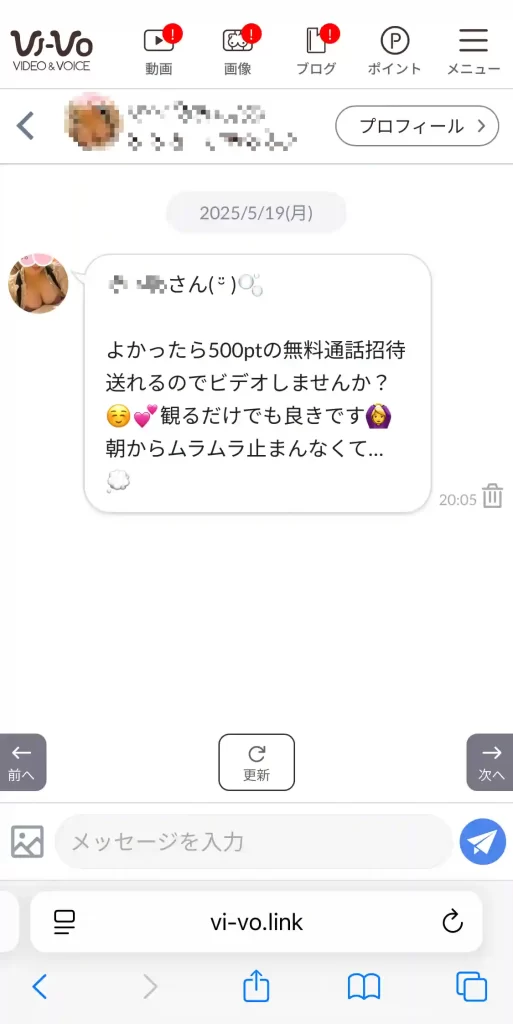 VIVO 女の子とのやり取り